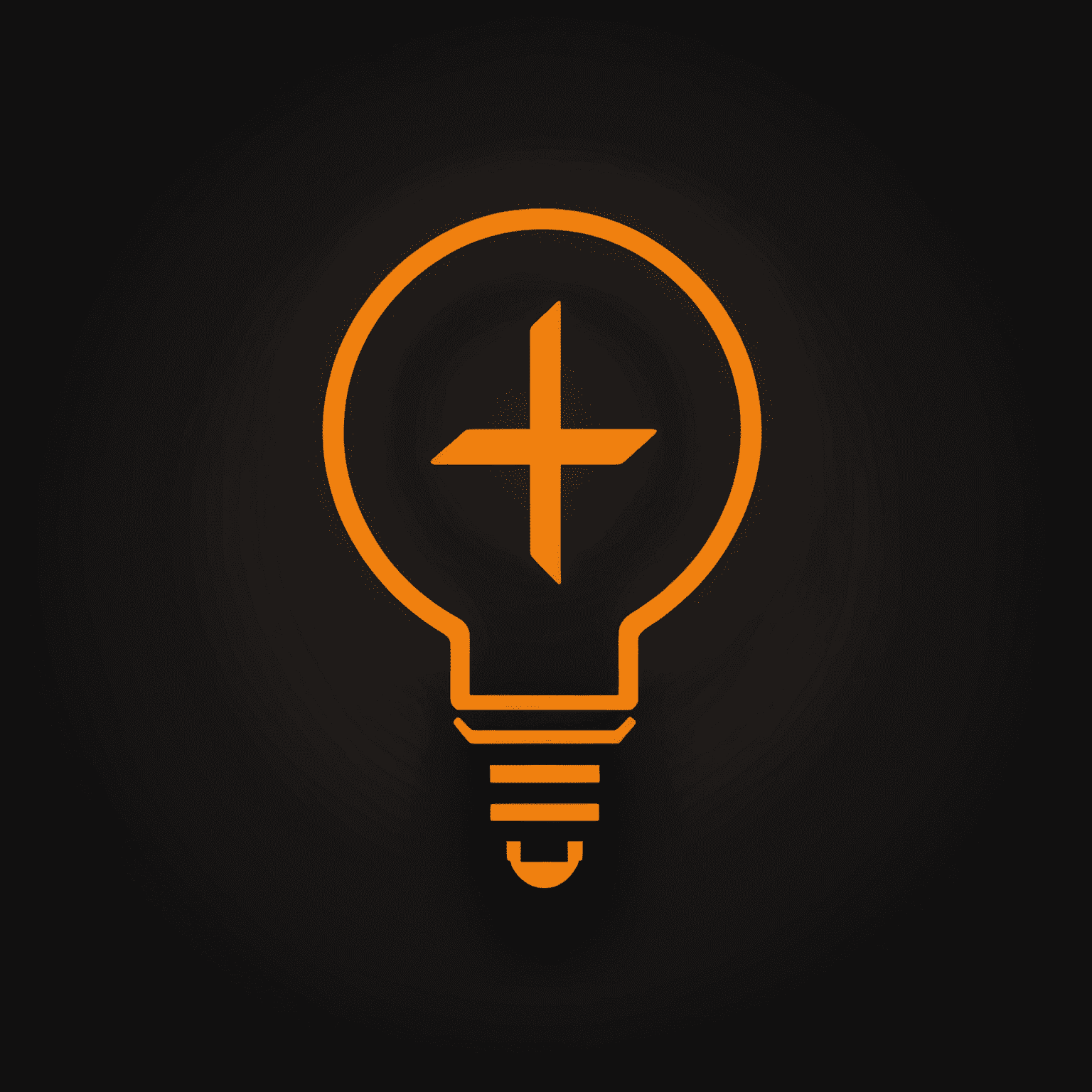 MBH Power Rentals Logo - A stylized power plug icon in neon orange on a deep matte black background