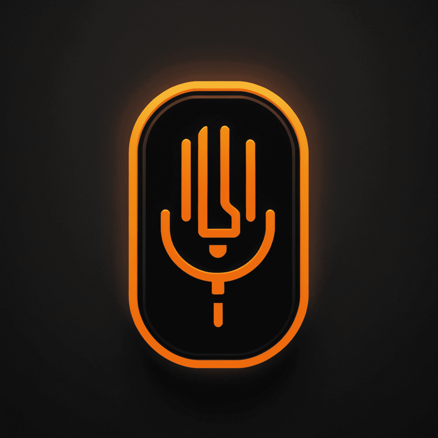 MBH Power Rentals Logo - A stylized power plug icon in neon orange on a deep matte black background