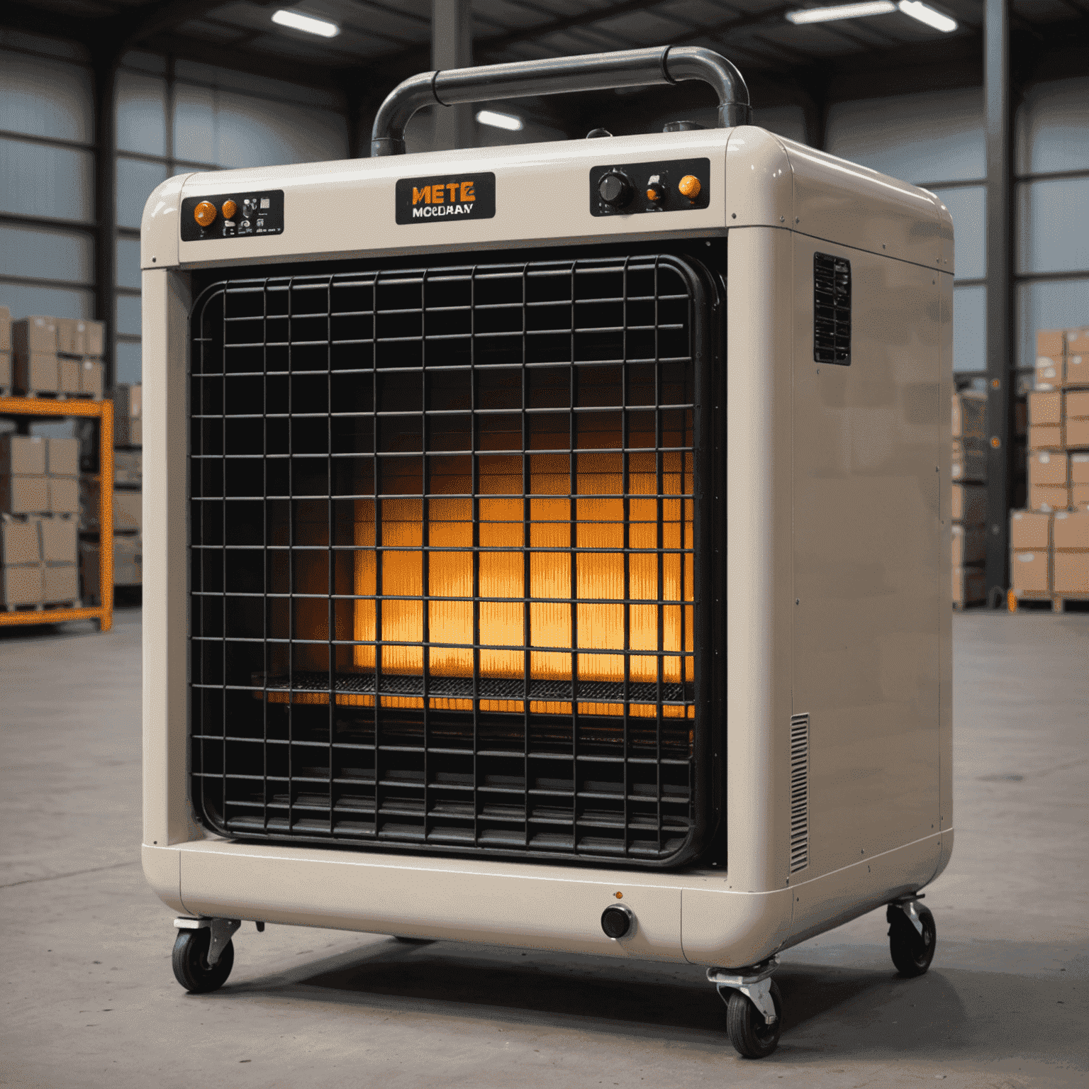 Large industrial heater suitable for construction sites, warehouses, or large indoor spaces requiring temporary heating