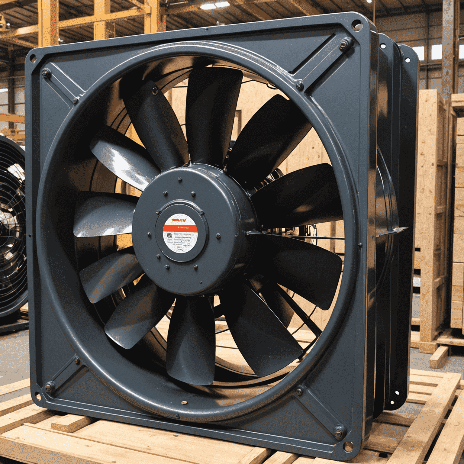 High-capacity industrial ventilation fan for improving air circulation in large spaces or construction areas