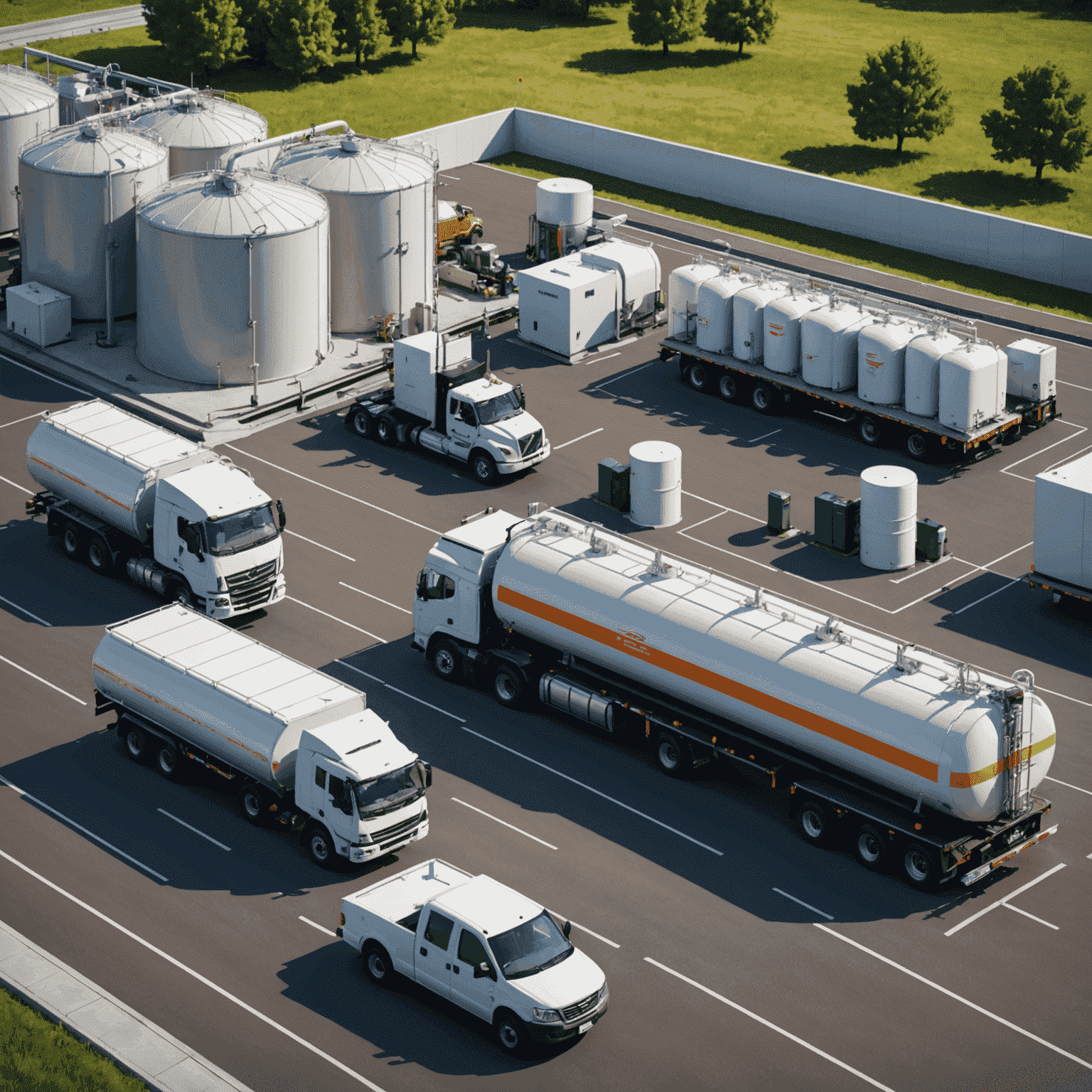 Fuel management system with storage tanks, monitoring equipment, and a fuel delivery truck